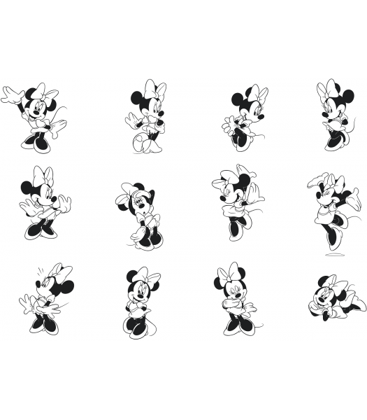 Minimouse Stickervel - Personages