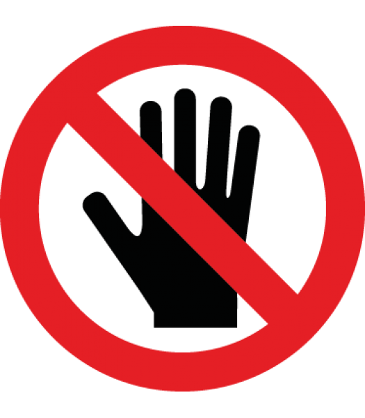Verboden aan te raken - Pictogrammen